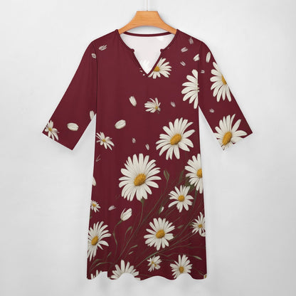 Daisy Print Dress Inkedjoy