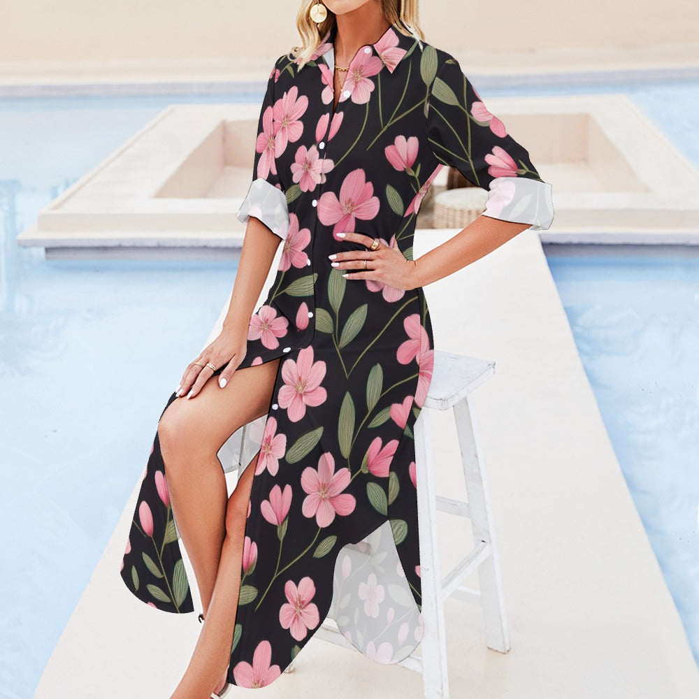 Long Sleeve Shirt Dress Inkedjoy