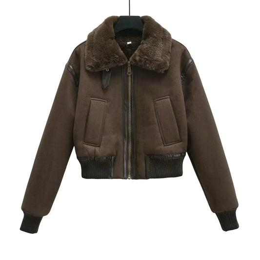 Artificial wool one-piece double-sided jacket winter coat