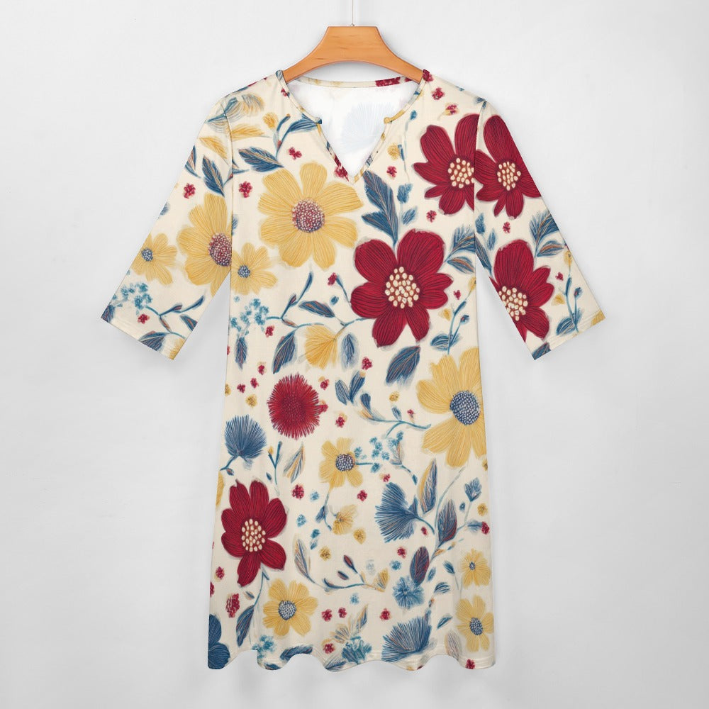 7-point sleeve dress