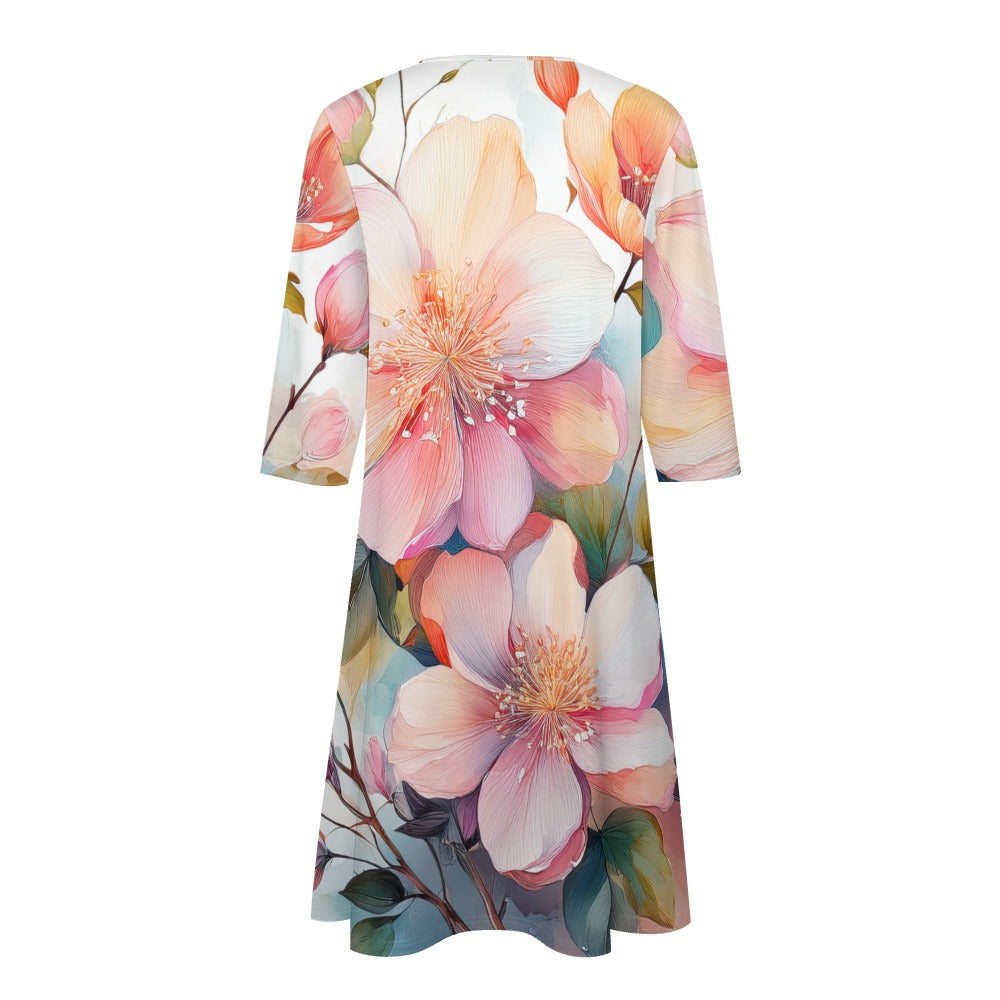 Floral Print Dress Inkedjoy