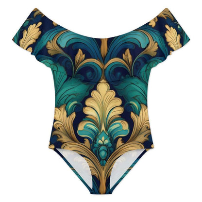 Off-Shoulder One-Piece Swimsuit Inkedjoy