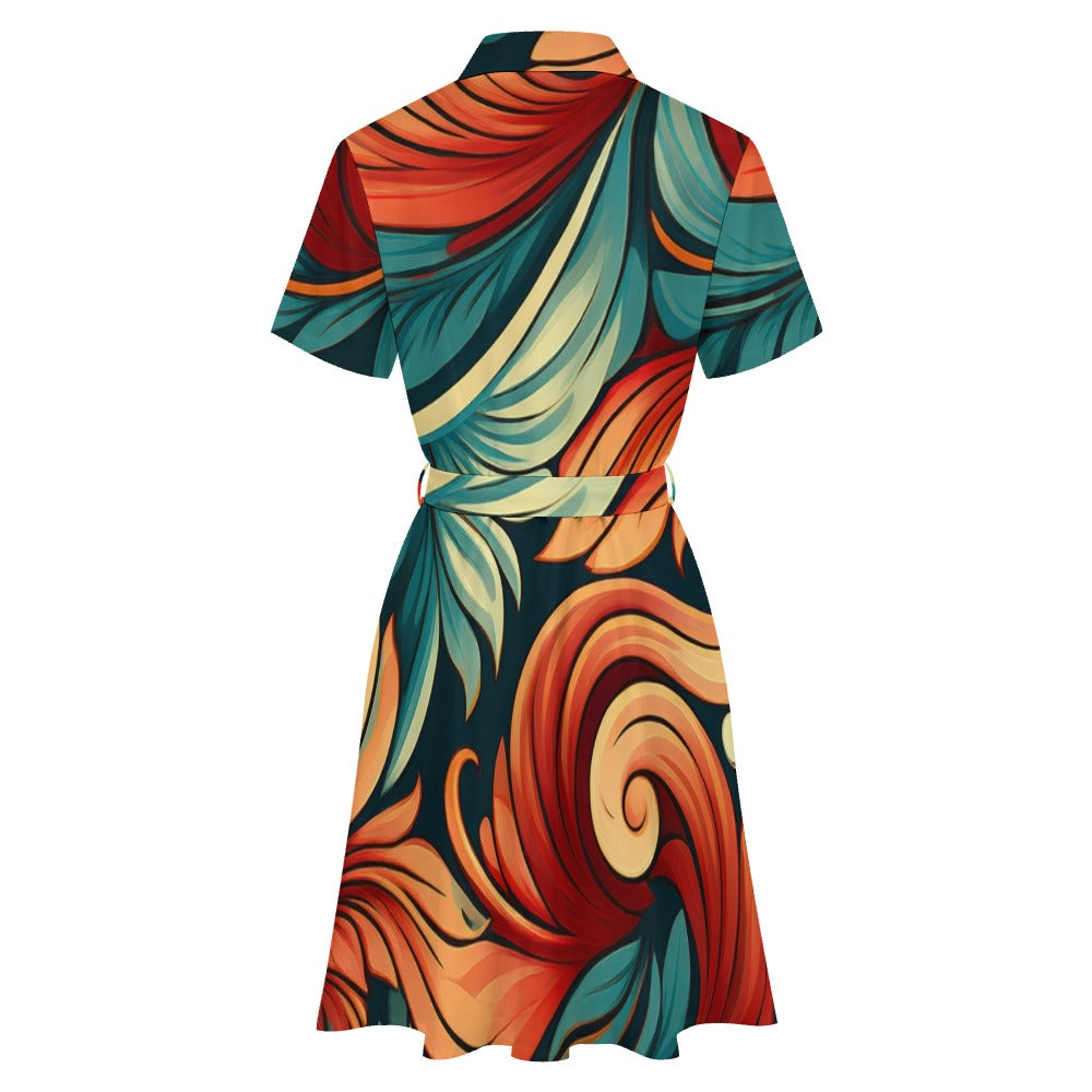 Short-sleeved collared dress