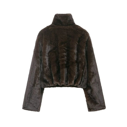 Artificial fur short jacket women's coat - London Look