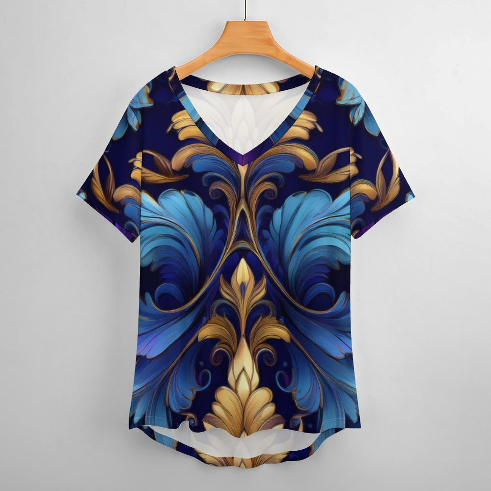 V Neck Short-sleeve Shirt Inkedjoy