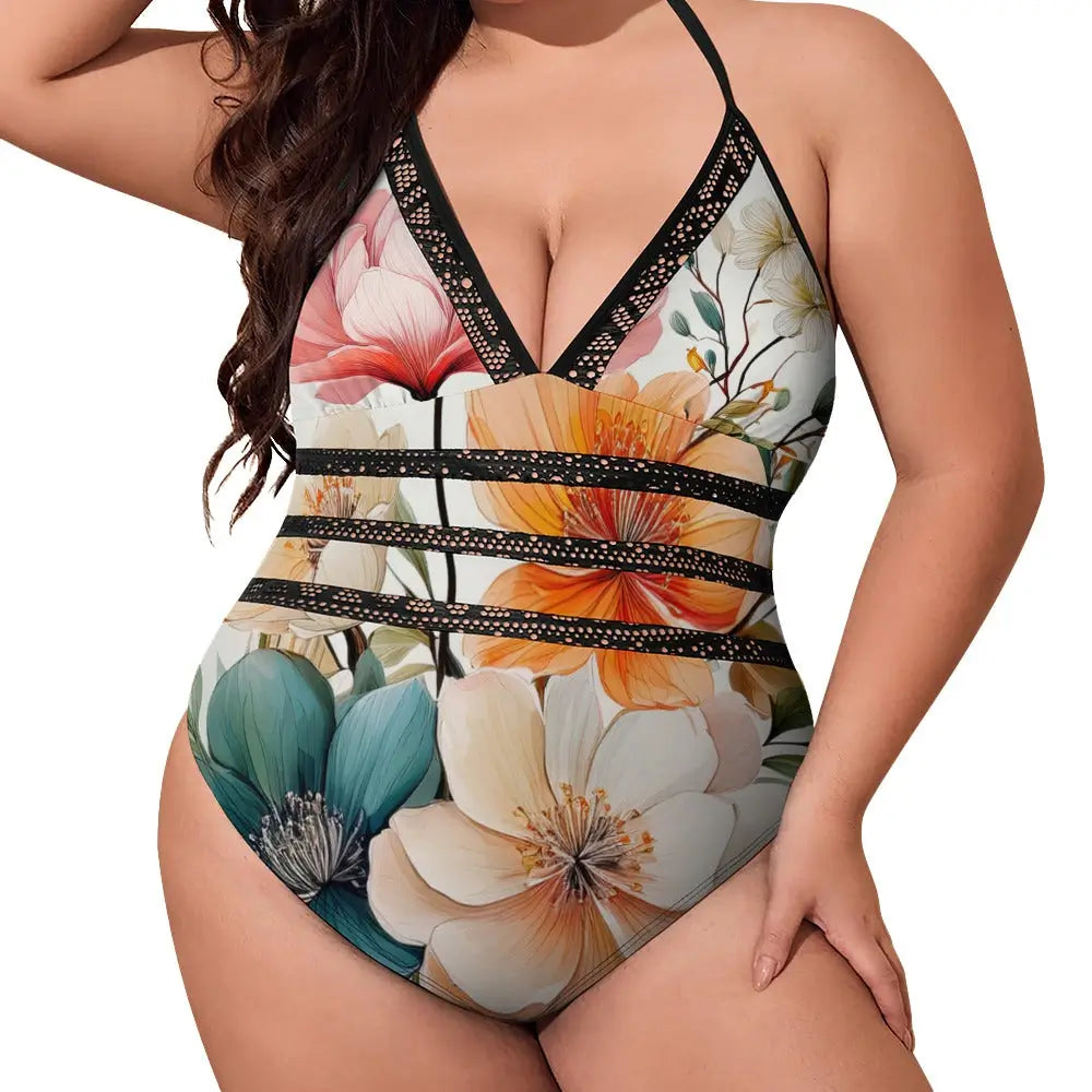 Plus Size Onepiece Swimsuit Inkedjoy