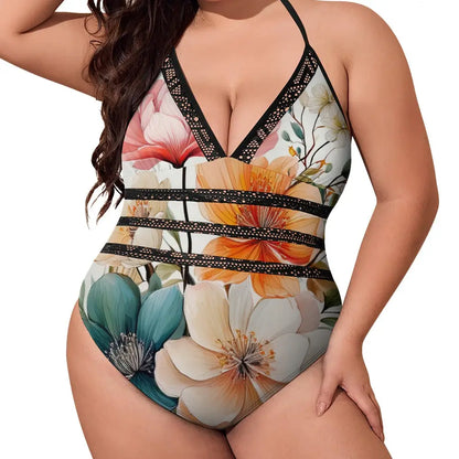 Plus Size Onepiece Swimsuit Inkedjoy