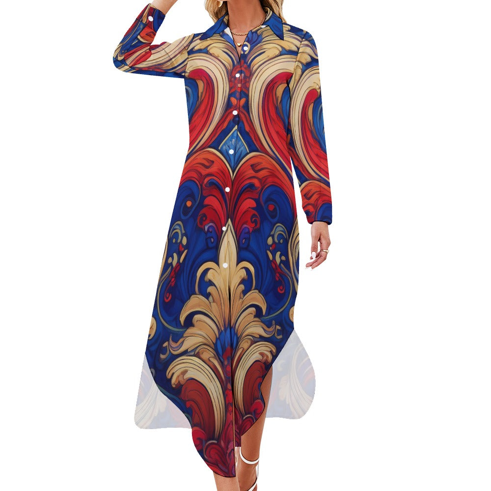 Long Sleeve Shirt Dress Inkedjoy