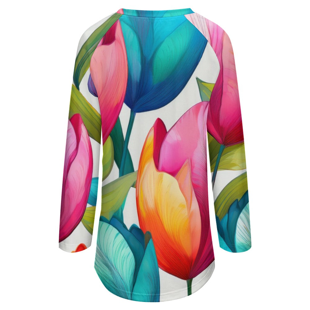 Crew Neck Long Sleeve T-Shirt Inkedjoy