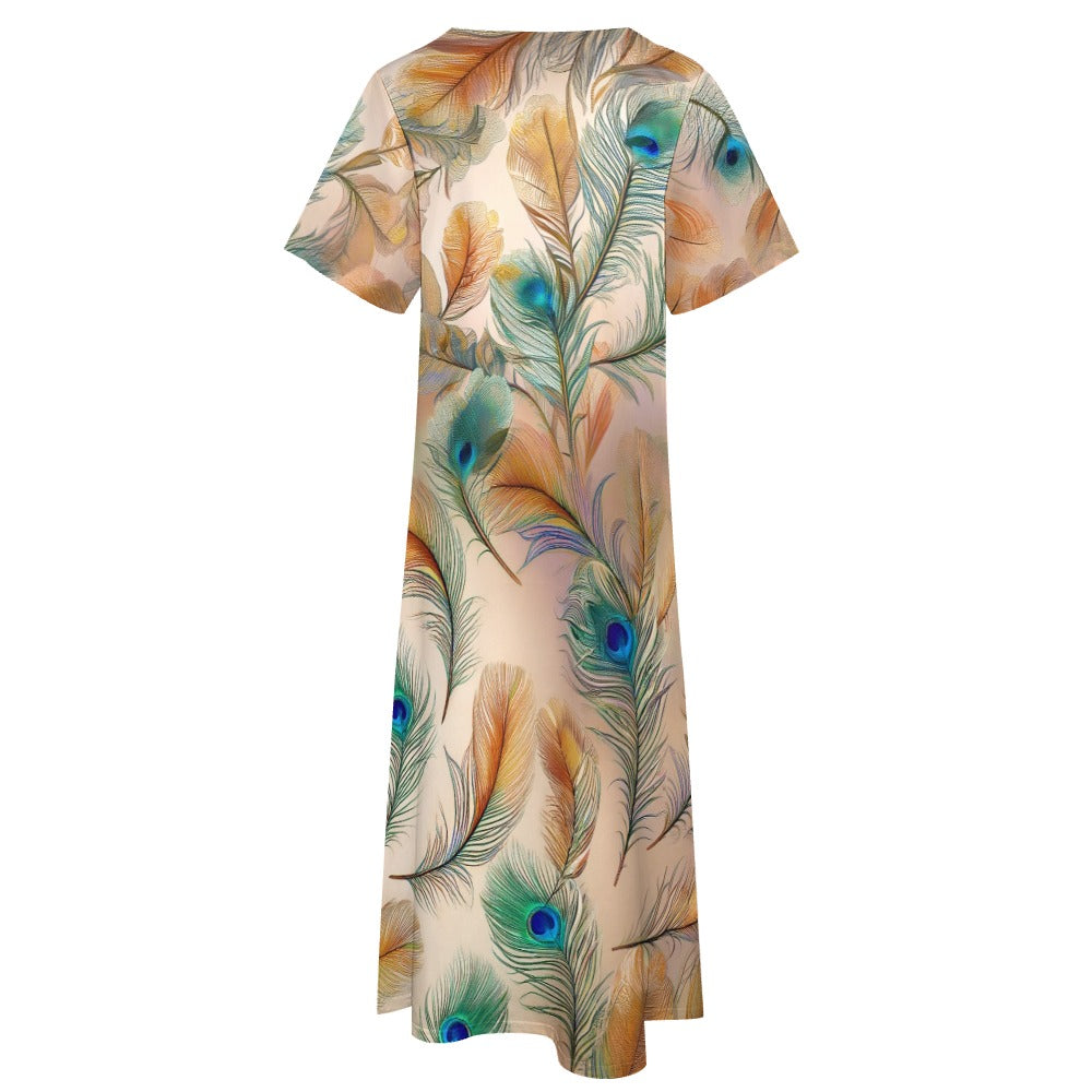 7-point sleeve dress Inkedjoy