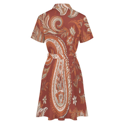 Short-sleeved collared dress