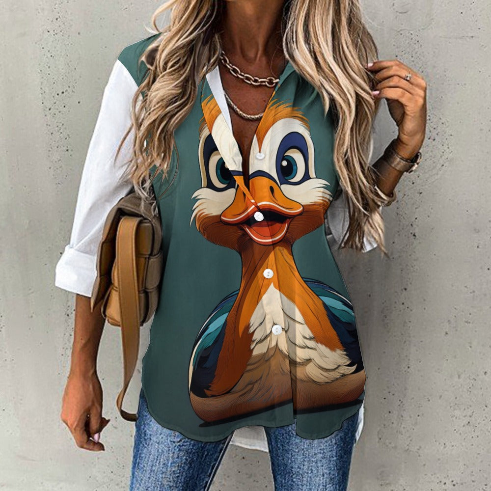 Cropped hem shirt Inkedjoy