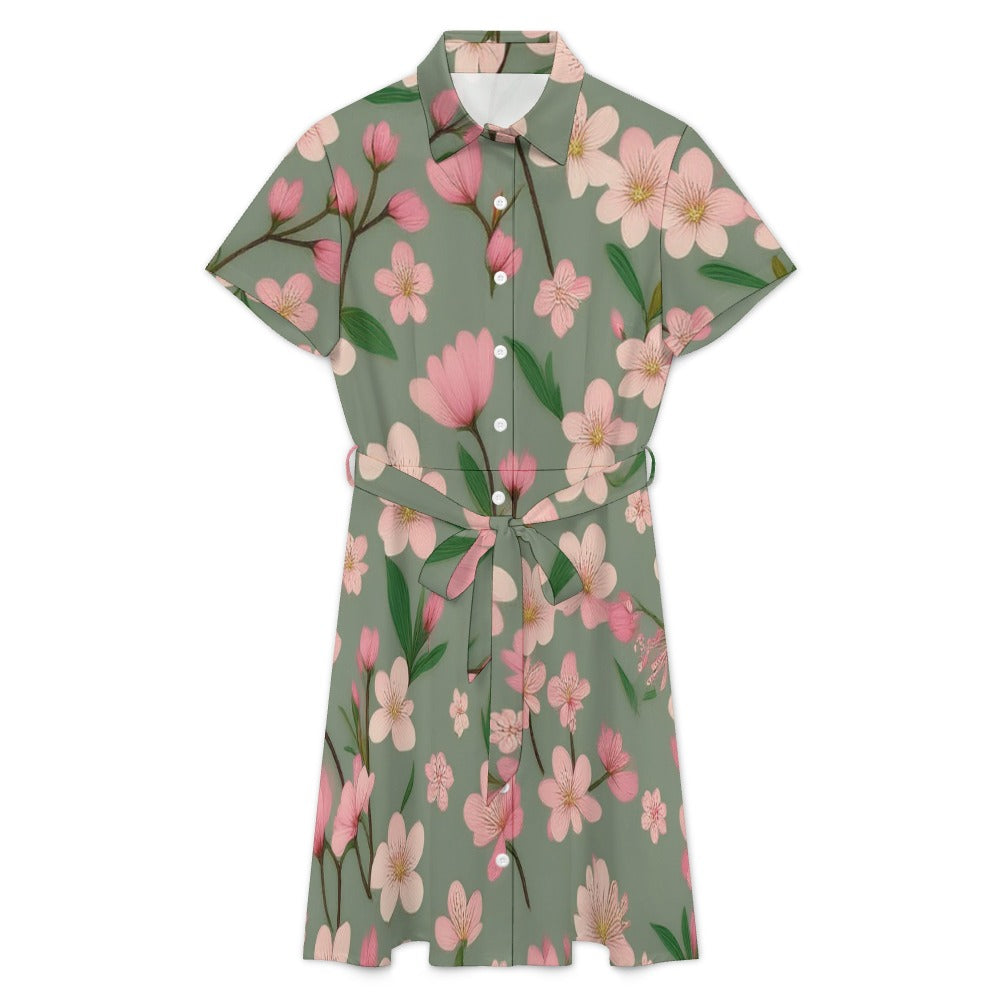 Short-sleeved collared dress
