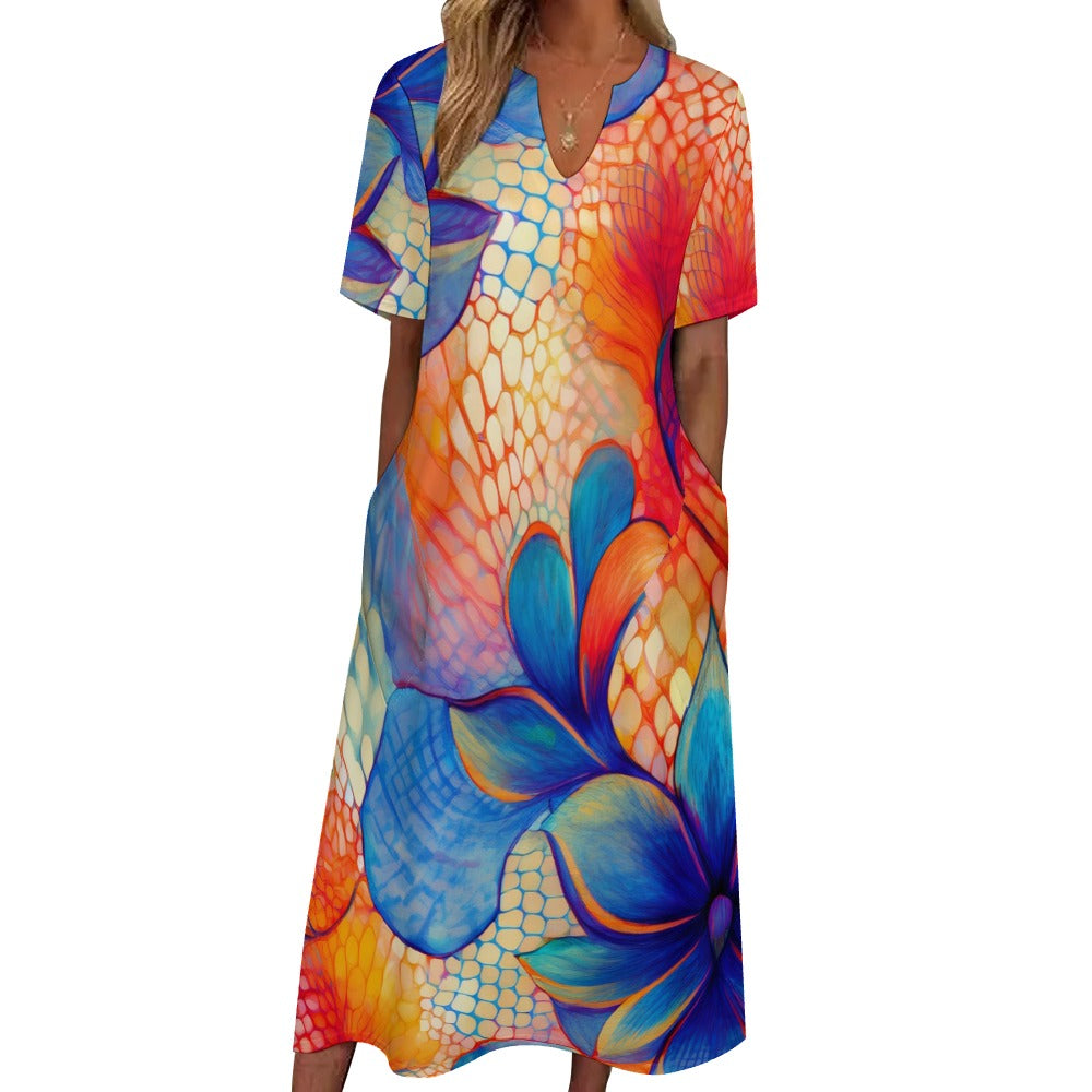 7-point sleeve dress Inkedjoy