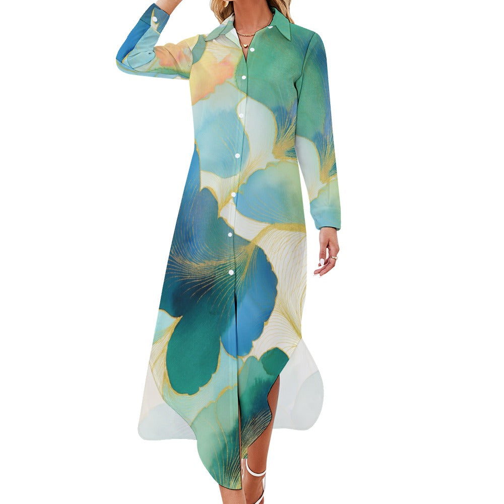 Long Sleeve Shirt Dress Inkedjoy