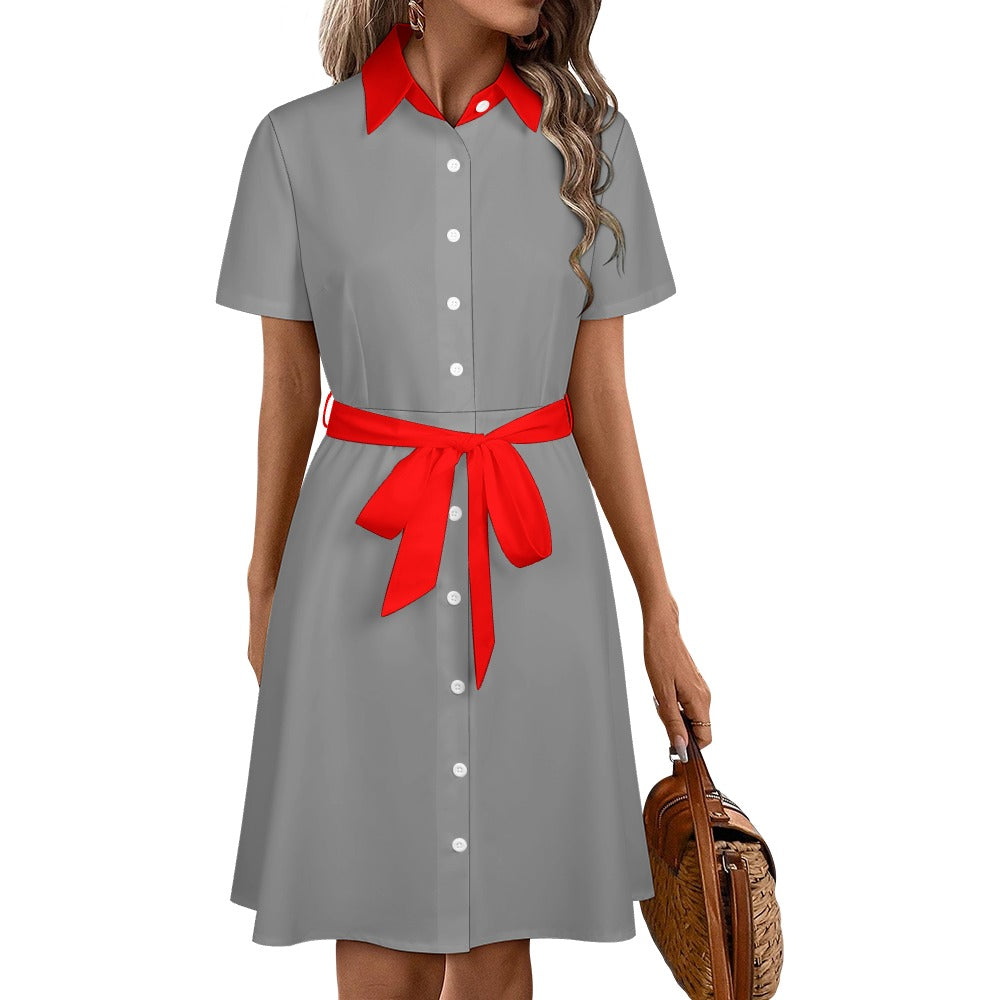 Short-sleeved collared dress