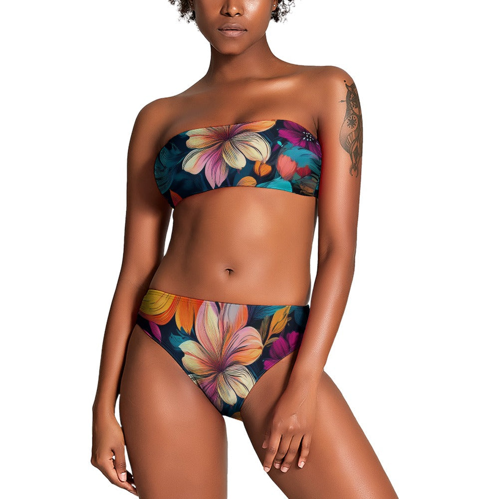 Ladies Two Piece Bikini Swimsuit Inkedjoy