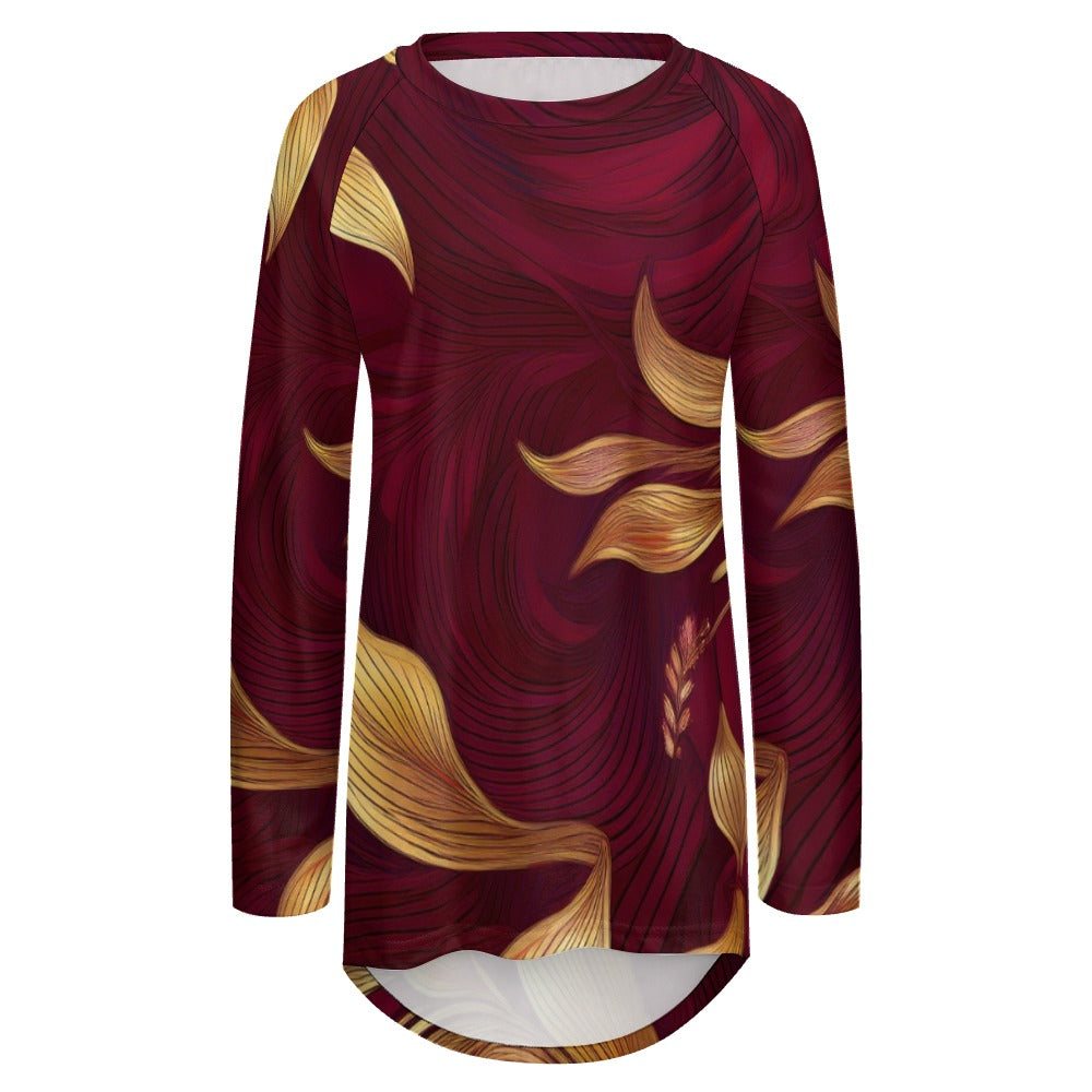 Long Crew Neck Long Sleeve T-Shirt Inkedjoy