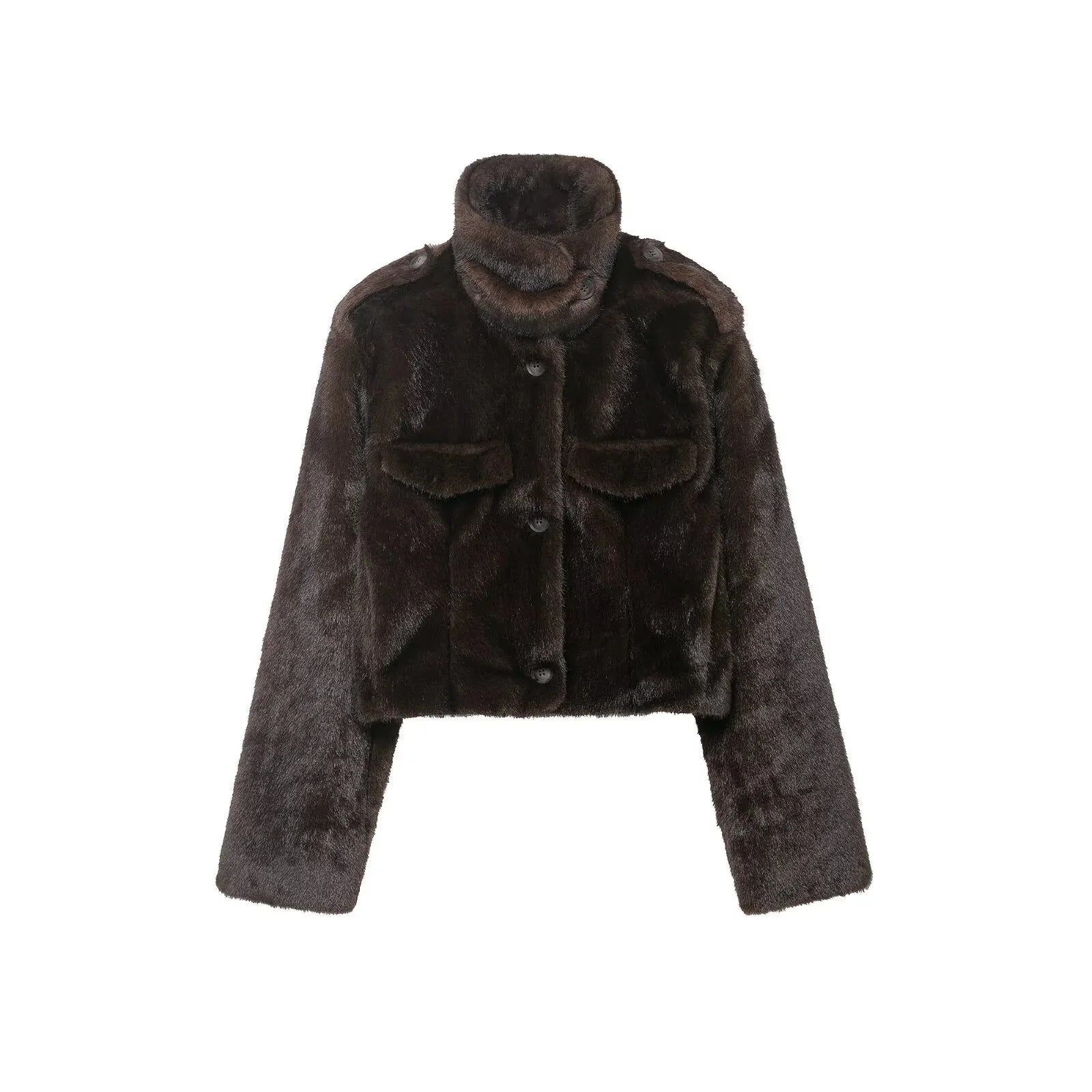 Artificial fur short jacket women's coat - London Look