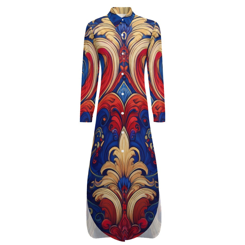 Long Sleeve Shirt Dress Inkedjoy