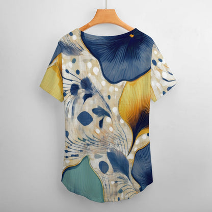 V Neck Short-sleeve Shirt Inkedjoy