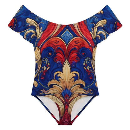 Off-Shoulder One-Piece Swimsuit Inkedjoy