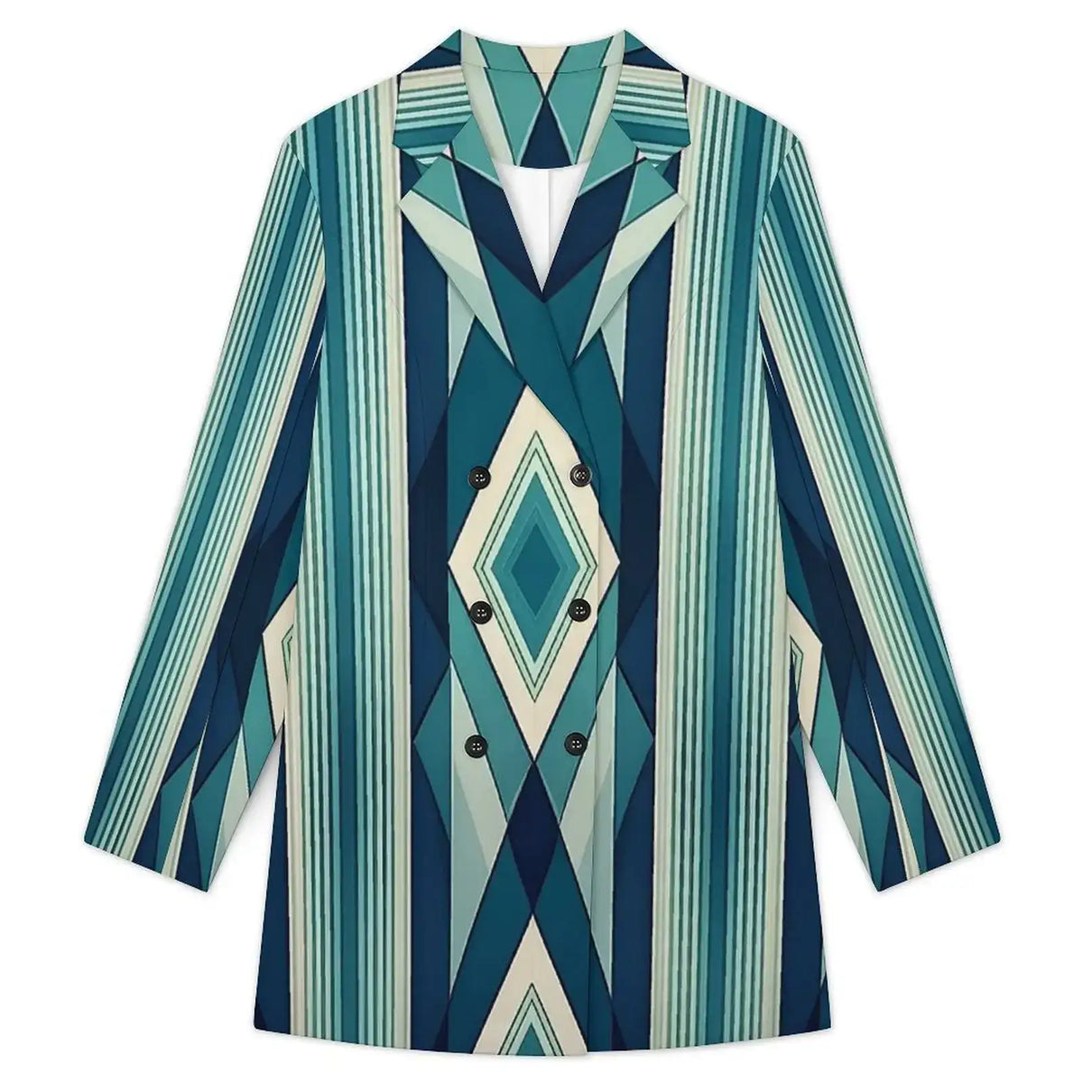 Geometric Emerald Blazer Dress