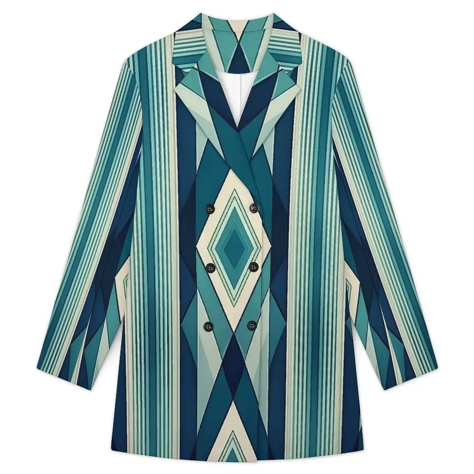 Geometric Emerald Blazer Dress