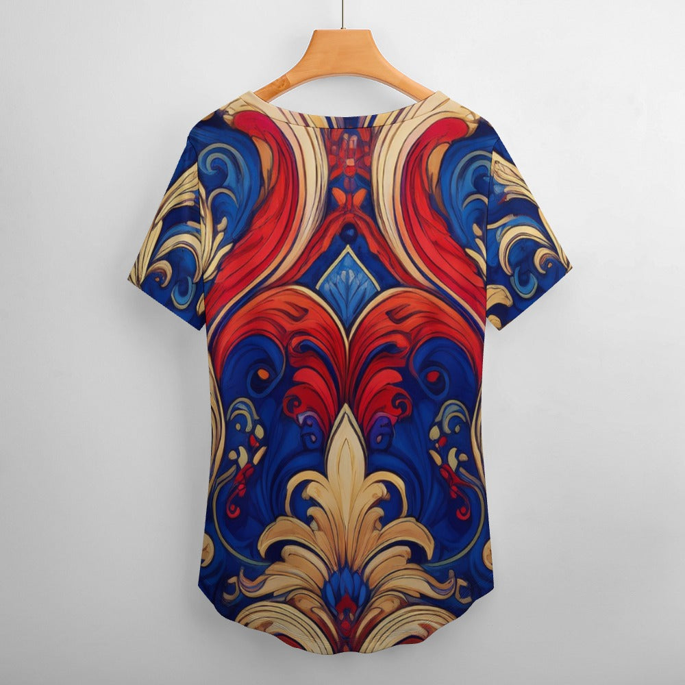 V Neck Short-sleeve Shirt Inkedjoy