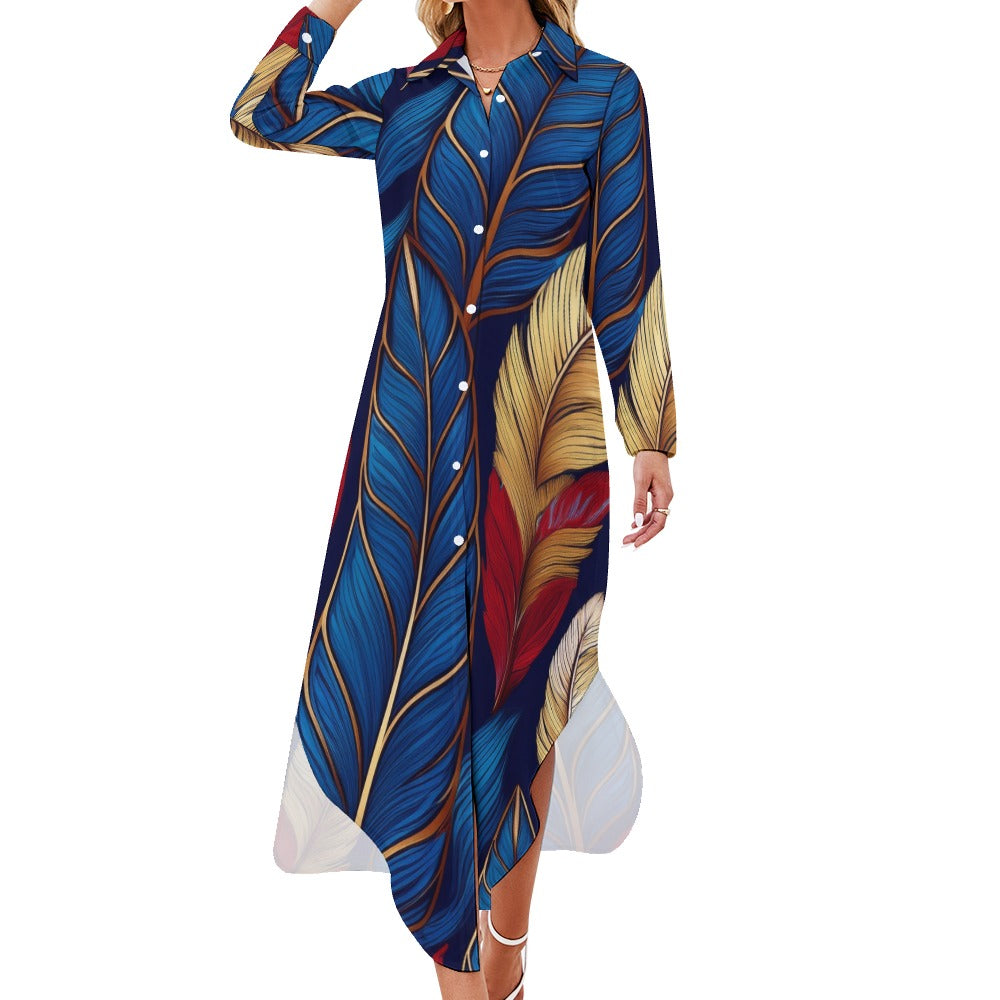 Long Sleeve Shirt Dress Inkedjoy