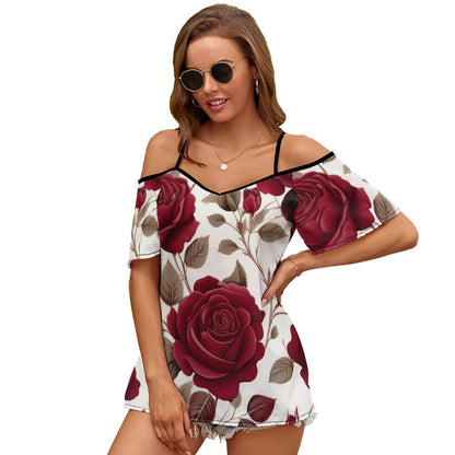 Off Shoulder Short Sleeve Top Inkedjoy