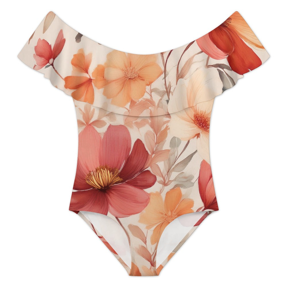 Off-Shoulder One-Piece Swimsuit