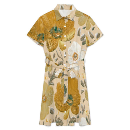 Short-sleeved collared dress
