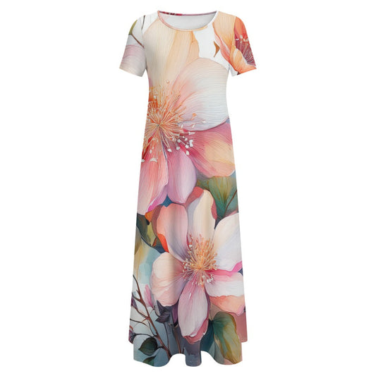 Blossom Short Sleeve Dress (No Pockets) Inkedjoy