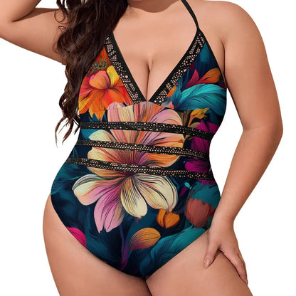 Plus Size Onepiece Swimsuit Inkedjoy