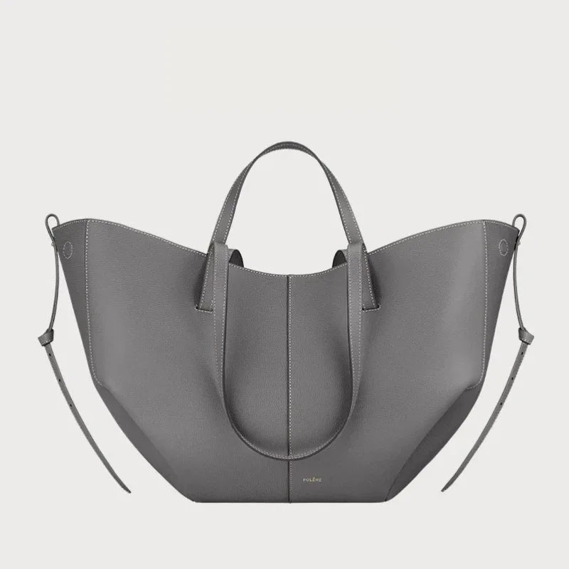 Leather bucket bag handbag tote bag - London Look