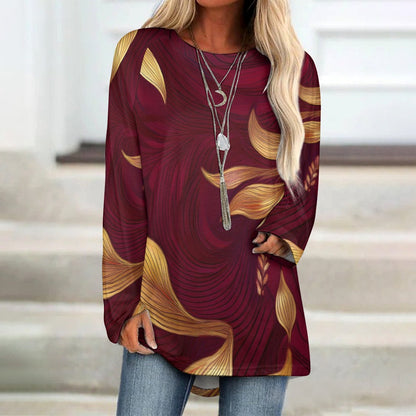 Long Crew Neck Long Sleeve T-Shirt Inkedjoy