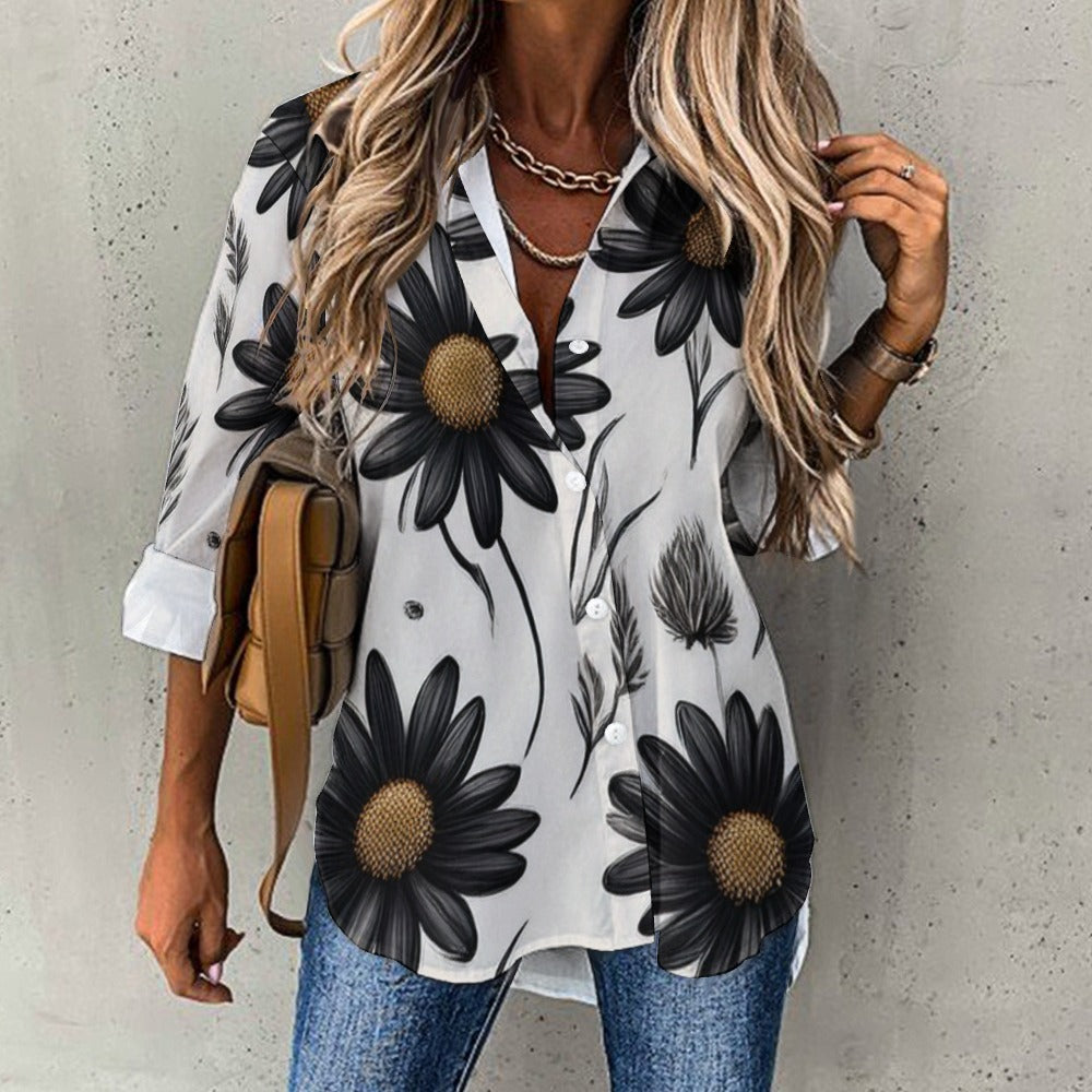 Cropped hem shirt Inkedjoy