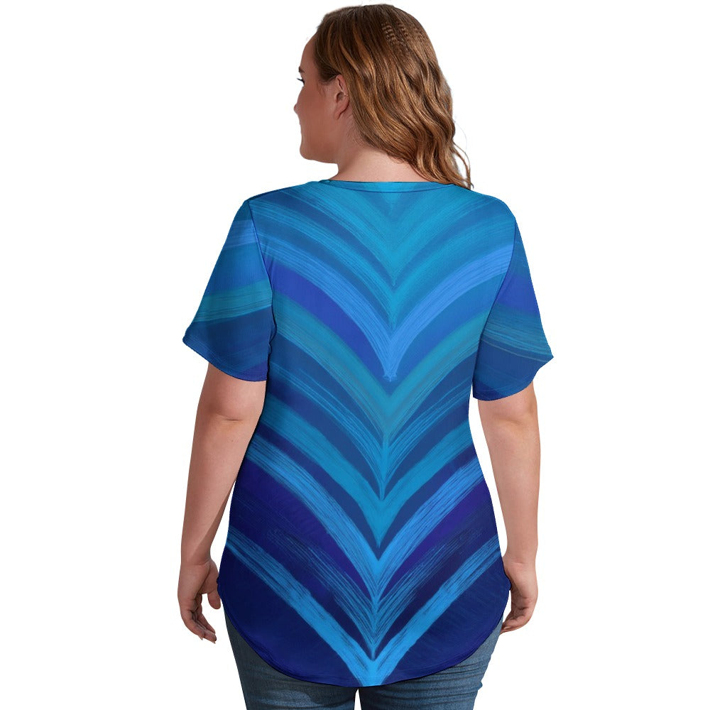 V Neck Short-sleeve Shirt Inkedjoy