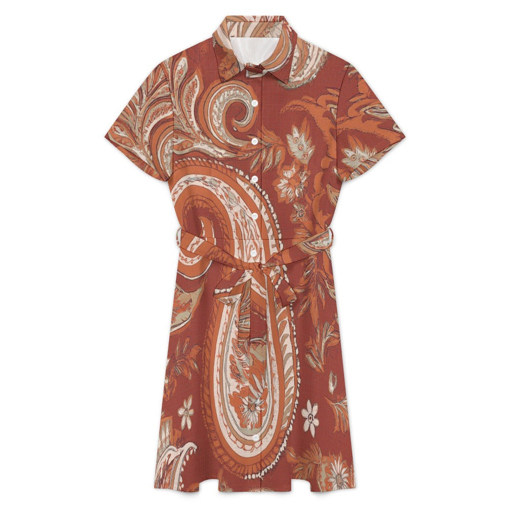 Short-sleeved collared dress
