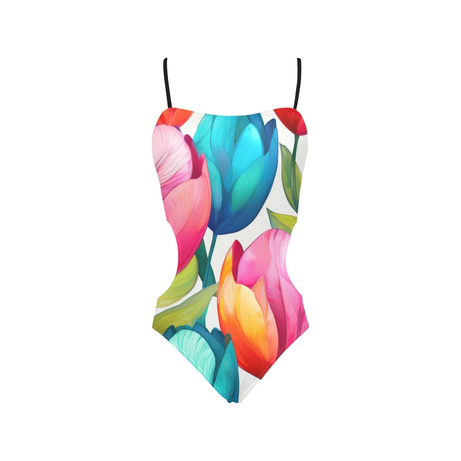 Strapped Cut Out Sides Swimsuit Inkedjoy