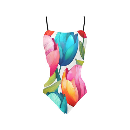 Strapped Cut Out Sides Swimsuit Inkedjoy