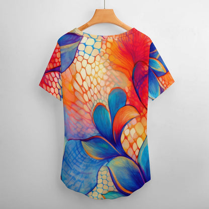 V Neck Short-sleeve Shirt Inkedjoy