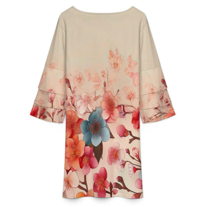 Lotus leaf sleeve dress Inkedjoy