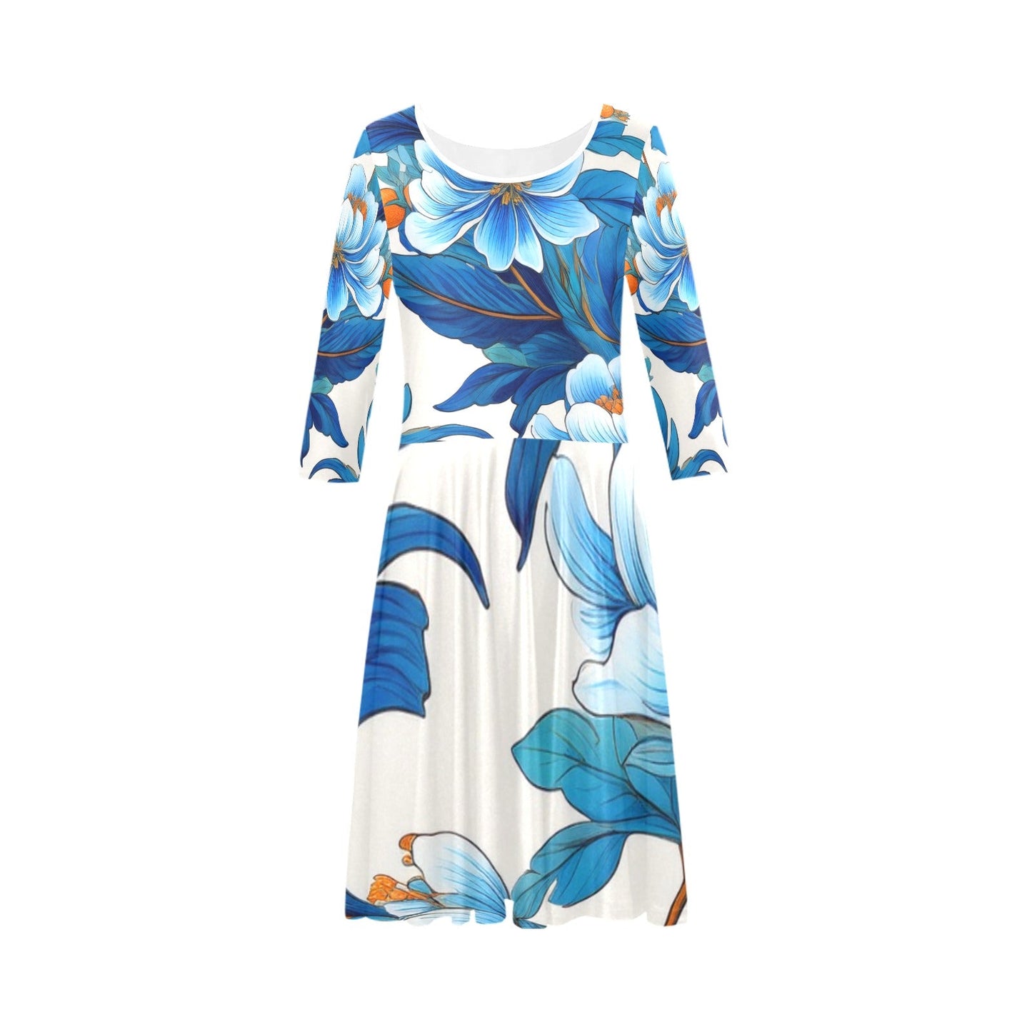 Half-Sleeve Skater Dress Inkedjoy