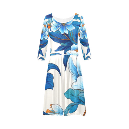 Half-Sleeve Skater Dress Inkedjoy