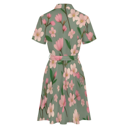 Short-sleeved collared dress