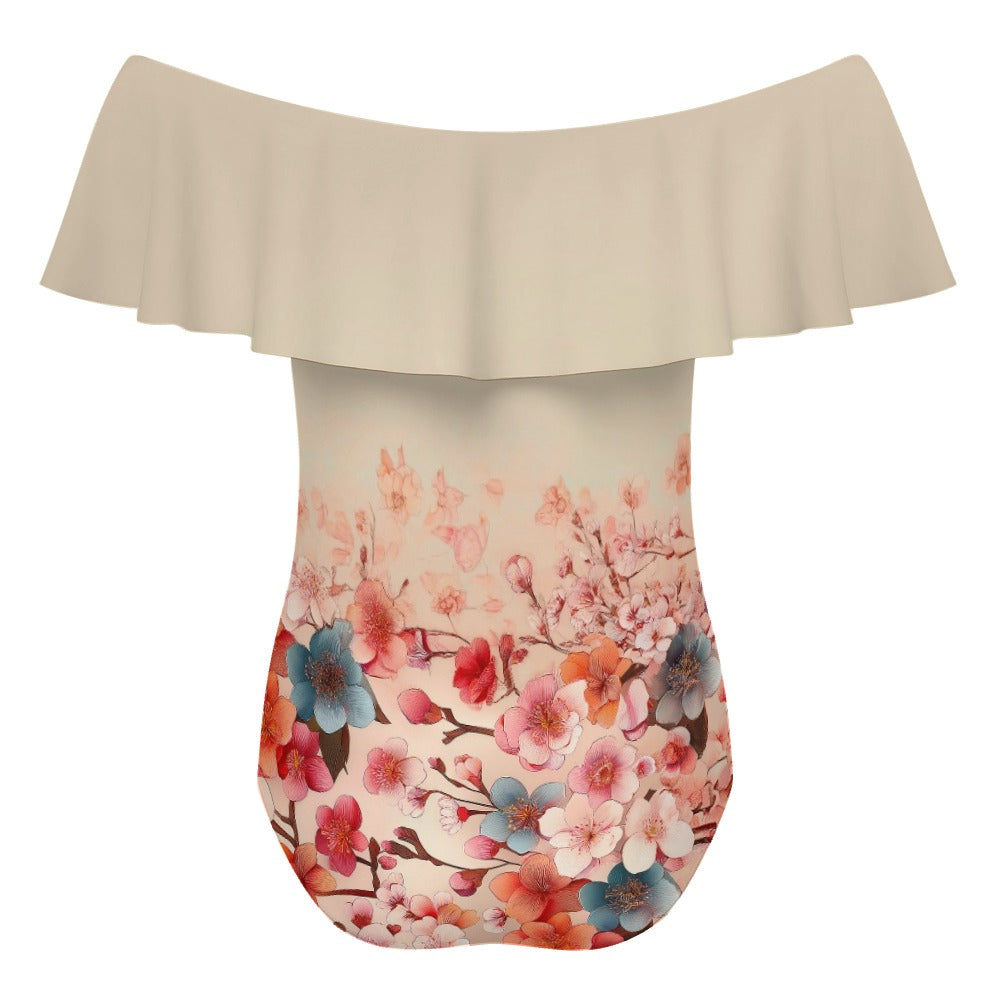 Off-Shoulder One-Piece Swimsuit