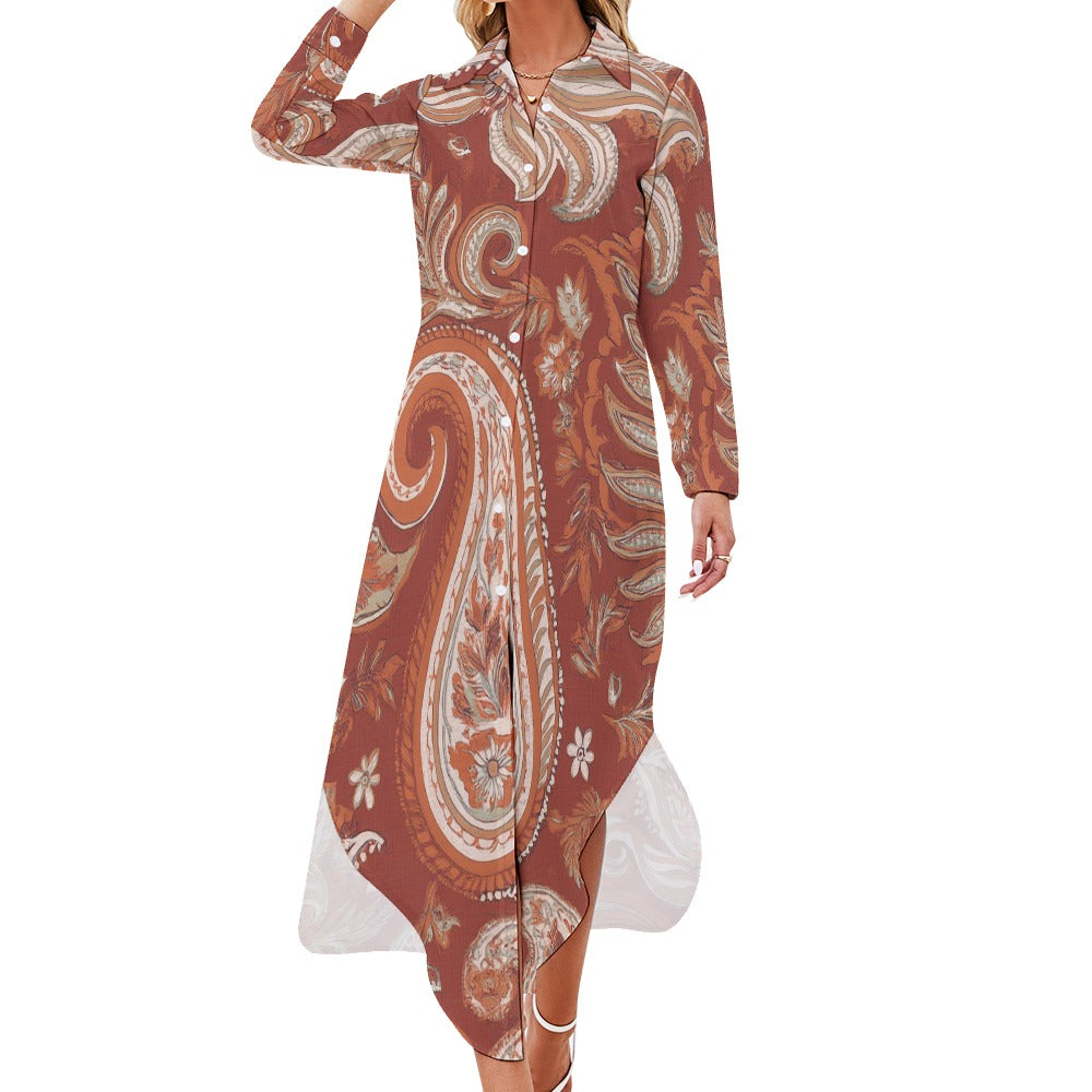 Long Sleeve Shirt Dress Inkedjoy