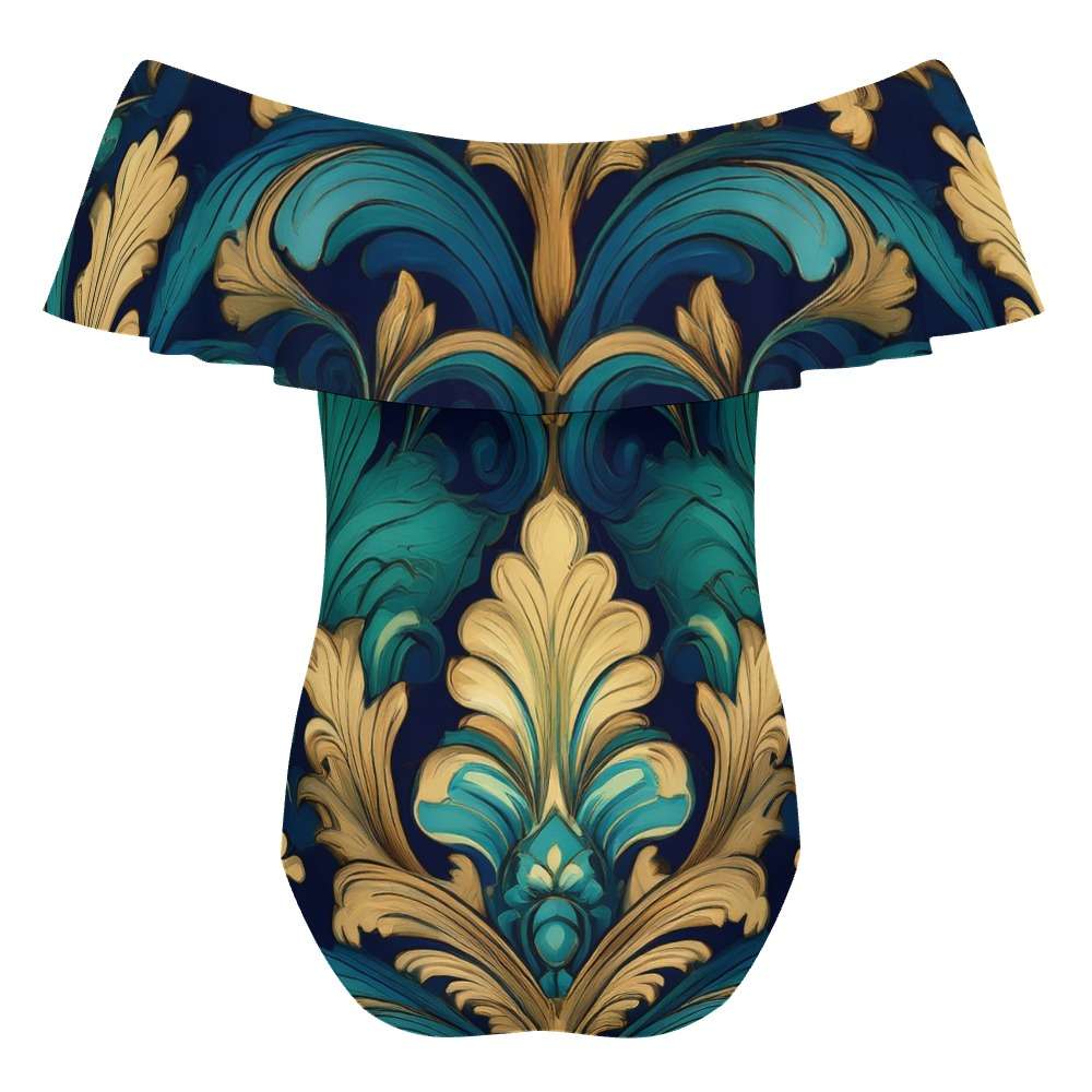 Off-Shoulder One-Piece Swimsuit Inkedjoy